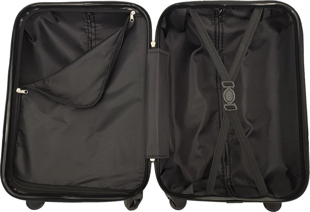 SB Travelbags Handbagage Koffer 55cm 4 Wielen Trolley - Zwart 11 SB Travelbags Handbagage Koffer 55cm 4 Wielen Trolley - Zwart - Afbeelding 9