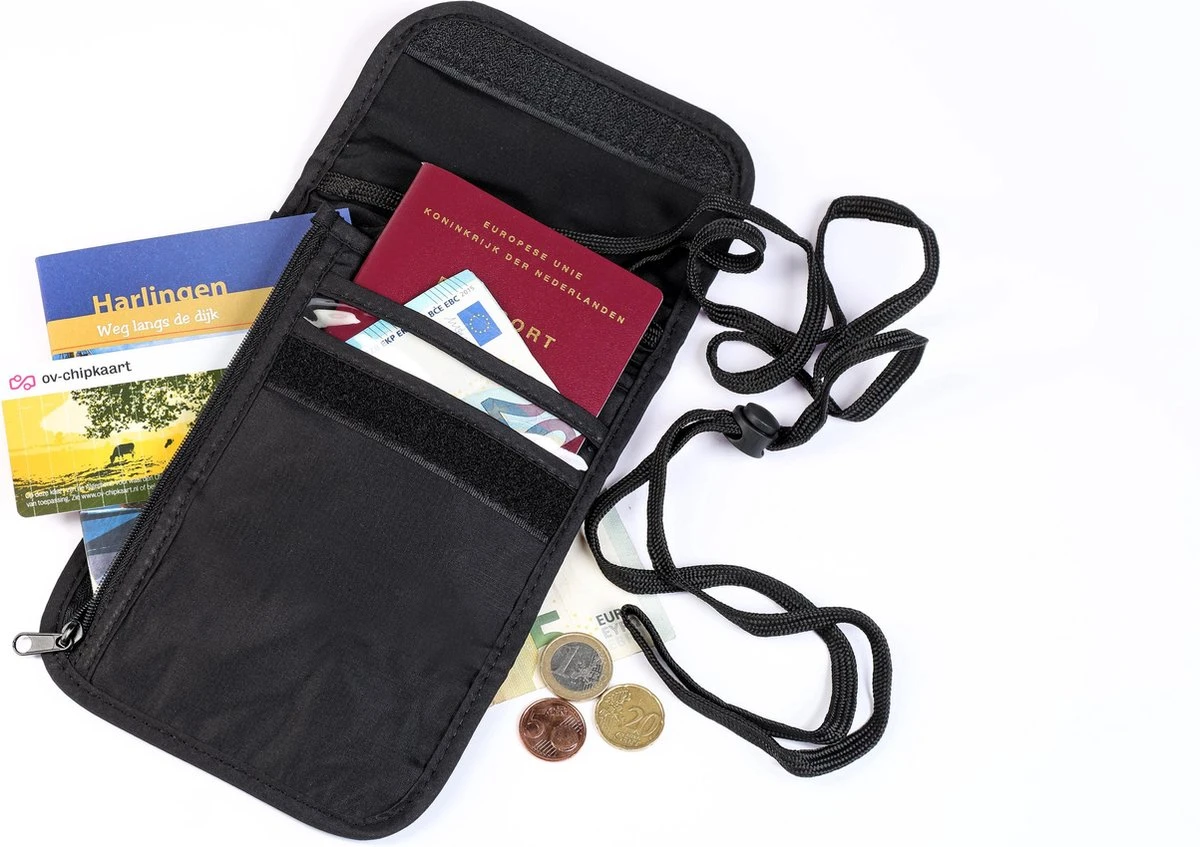 Combi-Label - Nektasje - Nektas - Reistas - Reisportemonnee - Paspoorthouder - Paspoort - Etui - Zwart 3 Combi-Label - Nektasje - Nektas - Reistas - Reisportemonnee - Paspoorthouder - Paspoort - Etui - Zwart