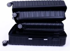 Tobeyz - Kofferset - 3-delig Zwart Handbagage - Verrijdbaar Op 4 Wielen - Stevig ABS - Lichtgewicht, Trolley -Reis Opberg Artikelen 1200x872 3