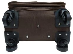 Stoffen Handbagage Koffer 51cm 4 Wielen Trolley - Bruin -Reis Opberg Artikelen 1200x895