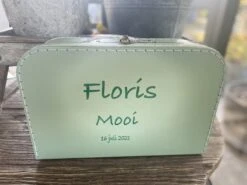 Merkloos Koffertje Karton Groen Maat L Met Eigen Opdruk - Met Naam -Reis Opberg Artikelen 1200x899