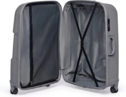 ©TROLLEYZ - Venice No.10 - Trolley - 55cm Met TSA Slot - Dubbele Wielen - 360° Spinners - 100% Polypropyleen - Handbagage Koffer In Silver Stone -Reis Opberg Artikelen 1200x928 1