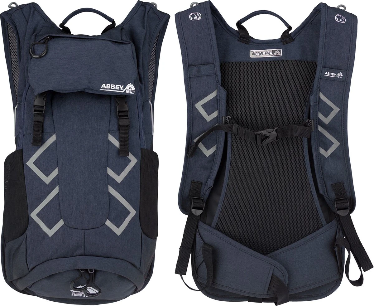 Abbey Active Outdoor Rugzak Aerofit - Gateway-15 L - Marine/Zwart 10 Abbey Active Outdoor Rugzak Aerofit - Gateway-15 L - Marine/Zwart - Afbeelding 8