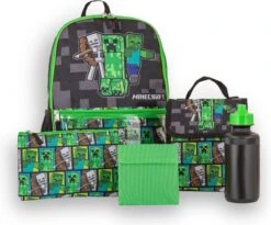 Minecraft Rugzak Creeper Zombie Skeleton 5 Pieces - Hoogte 44cm