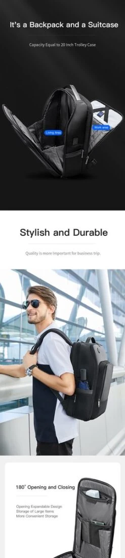 Arctic Hunter Rugtas - Laptop Tas - 15,6 Inch - Waterafstotend - Usb Oplaadstation -Reis Opberg Artikelen 270x1200