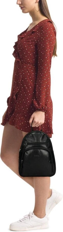 Old West Leren Dames Rugzak San Antonio M - Zwart -Reis Opberg Artikelen 327x1200 1