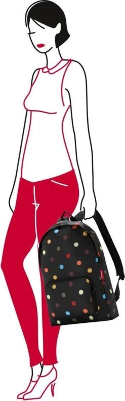 Reisenthel Mini Maxi Rucksack Rugzak - Opvouwbaar - 14L - Dots Zwart -Reis Opberg Artikelen 375x1200 2