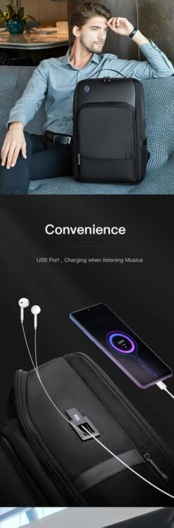 Arctic Hunter Rugtas - Laptop Tas - 15,6 Inch - Waterafstotend - Usb Oplaadstation -Reis Opberg Artikelen 395x1200 4