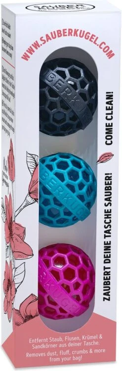 Sauberkugel - Tassenreiniger - Schoonmaakbal - Herbruikbaar - 3-pack - 3 Kleuren -Reis Opberg Artikelen 395x1200 6