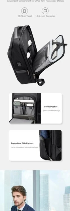 Arctic Hunter Rugtas - Laptop Tas - 15,6 Inch - Waterafstotend - Usb Oplaadstation -Reis Opberg Artikelen 400x1200 2