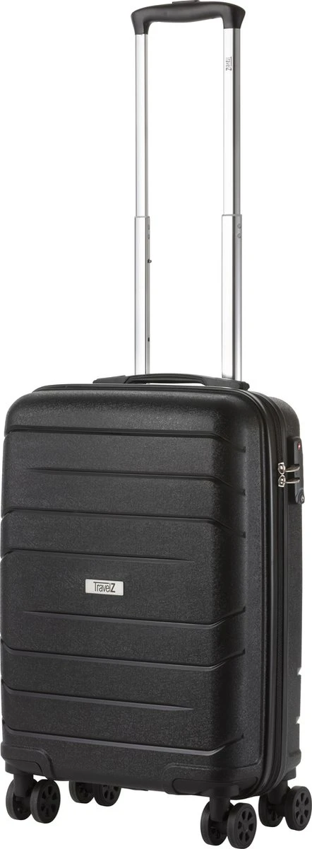 TravelZ Big Bars Handbagagekoffer 55cm Met TSA-slot - Ultrasterk - Zwart