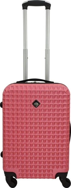 SB Travelbags Handbagage Koffer 51cm 4 Wielen Trolley - Roze