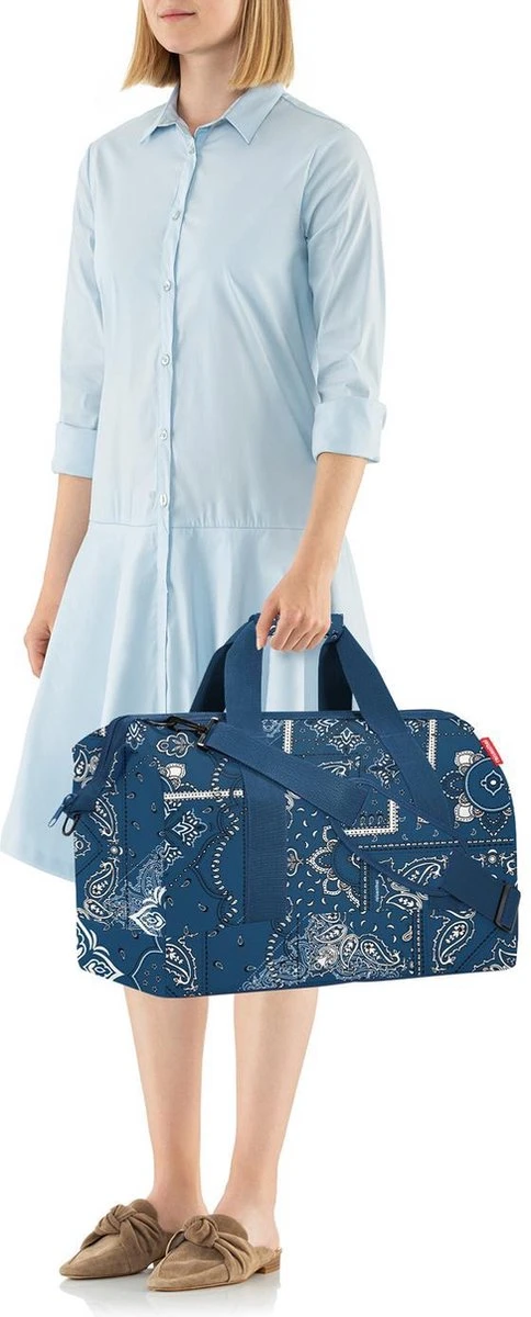 Reisenthel Allrounder L Reistas Sporttas - 30L - Bandana Frame Blauw 6 Reisenthel Allrounder L Reistas Sporttas - 30L - Bandana Frame Blauw - Afbeelding 4