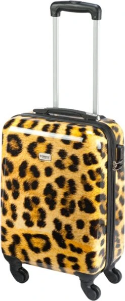 Princess Traveller Animal Print - Handbagagekoffer - Leopard - Small - 55cm -Reis Opberg Artikelen 498x1200