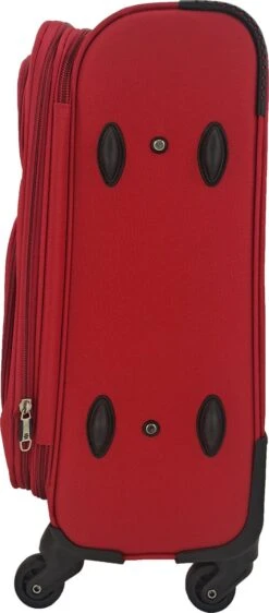 SB Travelbags Bagage Stoffen Koffer 75cm 4 Wielen Trolley - Rood -Reis Opberg Artikelen 527x1200