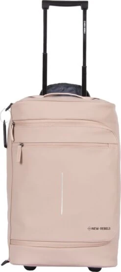 New Rebels® Harper Reistas / Weekendtas Geschikt Voor Handbagage - Waterafstotend Polyutheraan - Trolley Met Wielen En Reflectiedetails - Oud Roze - 29L