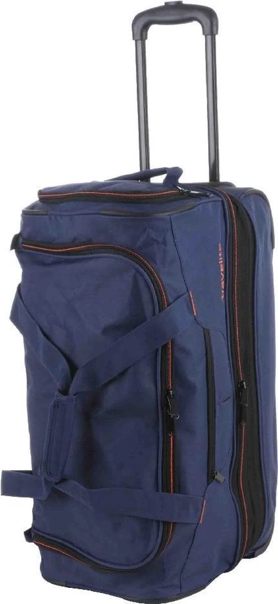 Travelite Basics Wheeled Duffle 55cm Expandable Navy/Orange 4 Travelite Basics Wheeled Duffle 55cm Expandable Navy/Orange - Afbeelding 2