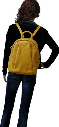 AmbraModa Italiaanse Rugtas, Rugzak Tas, Handtas, Rugzak, Voor Dames Gemaakt Van Echt Leer GL029 Donkergrijs -Reis Opberg Artikelen 556x1200 10