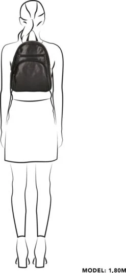 Old West Leren Dames Rugzak San Antonio M - Zwart -Reis Opberg Artikelen 556x1200 15