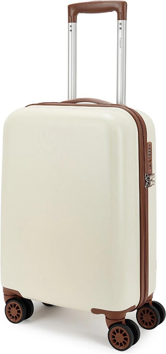 Decent Retro Handbagage Koffer 55 Cm White 4 Decent Retro Handbagage Koffer 55 Cm White - Afbeelding 2