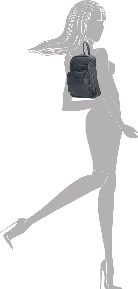 Enrico Benetti Zoë Dames Rugzak Klein - Kunstleer - Blauw 4 Enrico Benetti Zoë Dames Rugzak Klein - Kunstleer - Blauw - Afbeelding 2