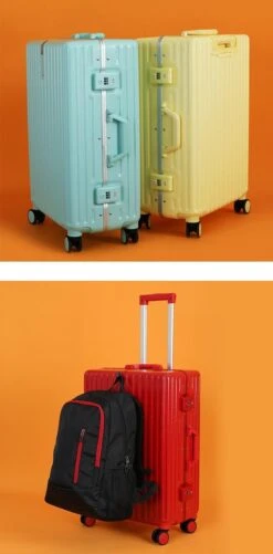 TOP AA Reis Kofferset - Trolleyset 3-delig Met TSA Slot Aluminum Frame, Kleine Cabine En Groot, ABS Luggage, (20+24+28 Inches 3 Pc Set), Roze/pink -Reis Opberg Artikelen 592x1200 9