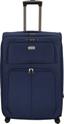 SB Travelbags Bagage Stoffen Koffer 75cm 4 Wielen Trolley - Blauw