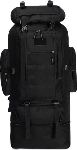 IBright XXL Tactical Backpack 100 Liter - Tactische Rugzak -Militaire Rugzak - Waterdicht - Zwart -Reis Opberg Artikelen 619x1200 10