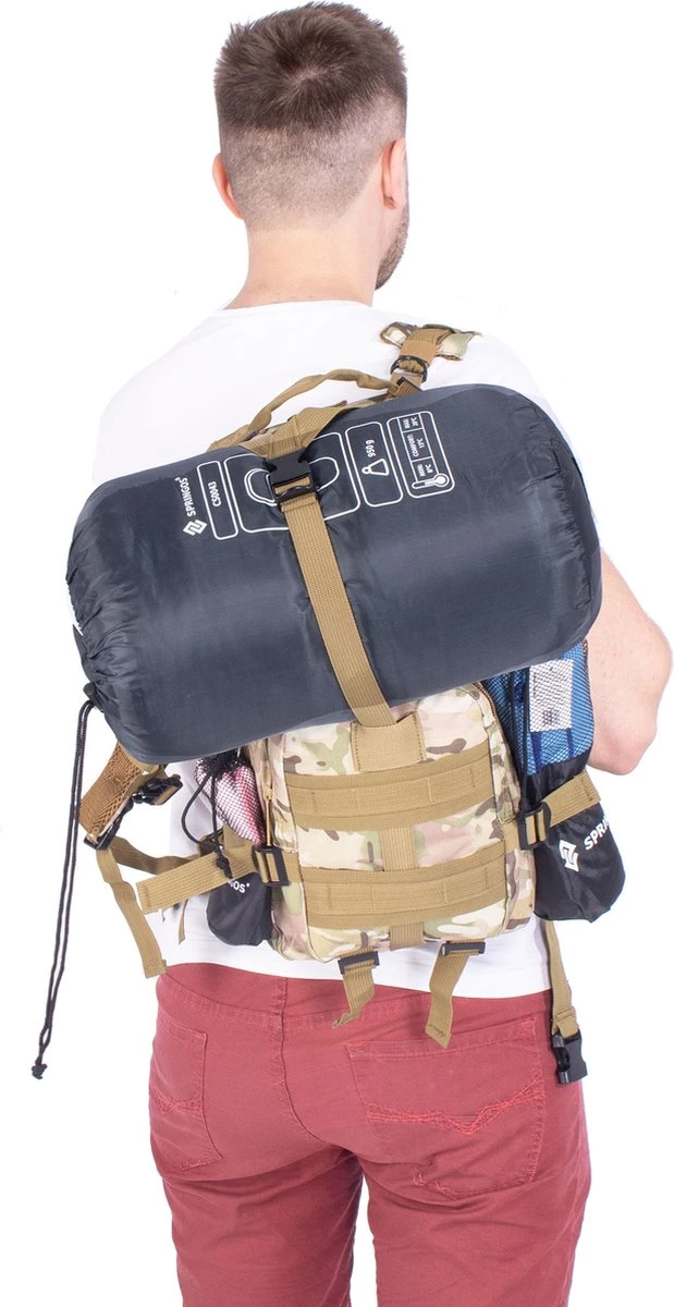 Springos Rugzak | Backpack | Wandelrugzak | Tactical Backpack | 35 Liter | Camouflage | Groen/Camel/Beige 17 Springos Rugzak | Backpack | Wandelrugzak | Tactical Backpack | 35 Liter | Camouflage | Groen/Camel/Beige - Afbeelding 15