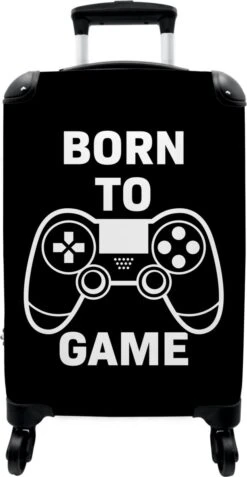 NoBoringSuitcases.com® Koffer - Quote - Gaming - Controller - Boys - Past Binnen 55x40x20 Cm En 55x35x25 Cm - Handbagage - Trolley - Fotokoffer - Cabin Size - Print -Reis Opberg Artikelen 621x1200 2
