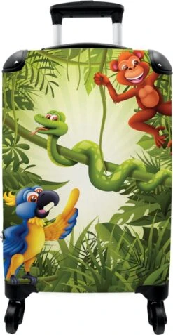 NoBoringSuitcases.com® Koffer - Jungle - Dieren - Groen - Kinderen - Past Binnen 55x40x20 Cm En 55x35x25 Cm - Handbagage - Trolley - Fotokoffer - Cabin Size - Print 20 NoBoringSuitcases.com® Koffer - Jungle - Dieren - Groen - Kinderen - Past Binnen 55x40x20 Cm En 55x35x25 Cm - Handbagage - Trolley - Fotokoffer - Cabin Size - Print -Reis Opberg Artikelen 621x1200