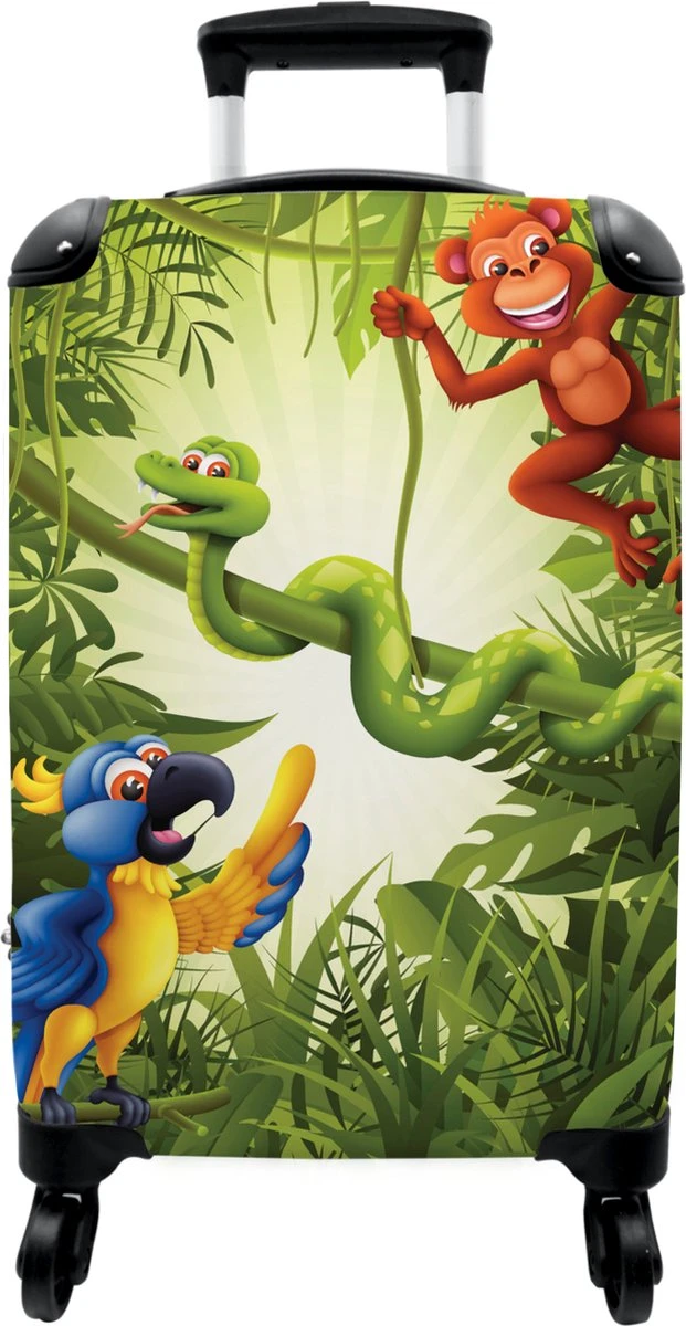 NoBoringSuitcases.com® Koffer - Jungle - Dieren - Groen - Kinderen - Past Binnen 55x40x20 Cm En 55x35x25 Cm - Handbagage - Trolley - Fotokoffer - Cabin Size - Print 11 NoBoringSuitcases.com® Koffer - Jungle - Dieren - Groen - Kinderen - Past Binnen 55x40x20 Cm En 55x35x25 Cm - Handbagage - Trolley - Fotokoffer - Cabin Size - Print - Afbeelding 10