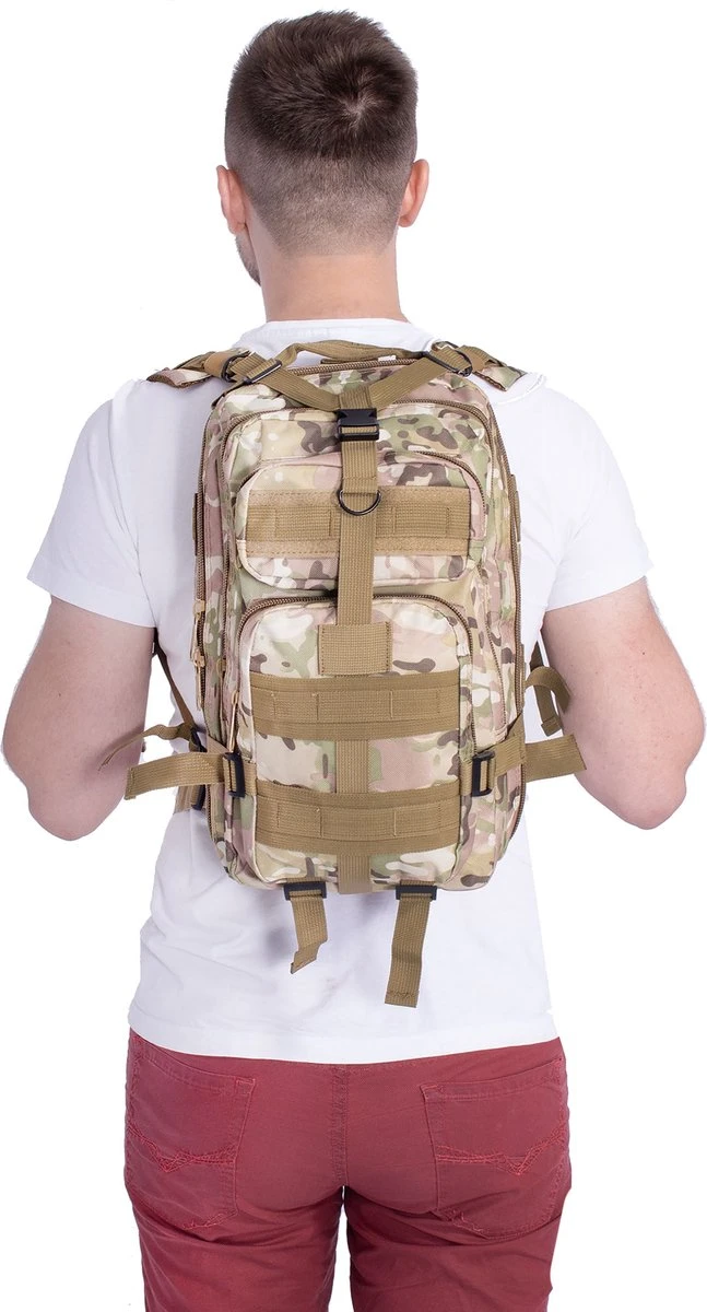 Springos Rugzak | Backpack | Wandelrugzak | Tactical Backpack | 35 Liter | Camouflage | Groen/Camel/Beige 7 Springos Rugzak | Backpack | Wandelrugzak | Tactical Backpack | 35 Liter | Camouflage | Groen/Camel/Beige - Afbeelding 5
