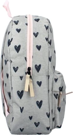 Milky Kiss Clever Girls - Rugzak - Schooltas Meisje - Grijs - Hartjes -Reis Opberg Artikelen 654x1200 3