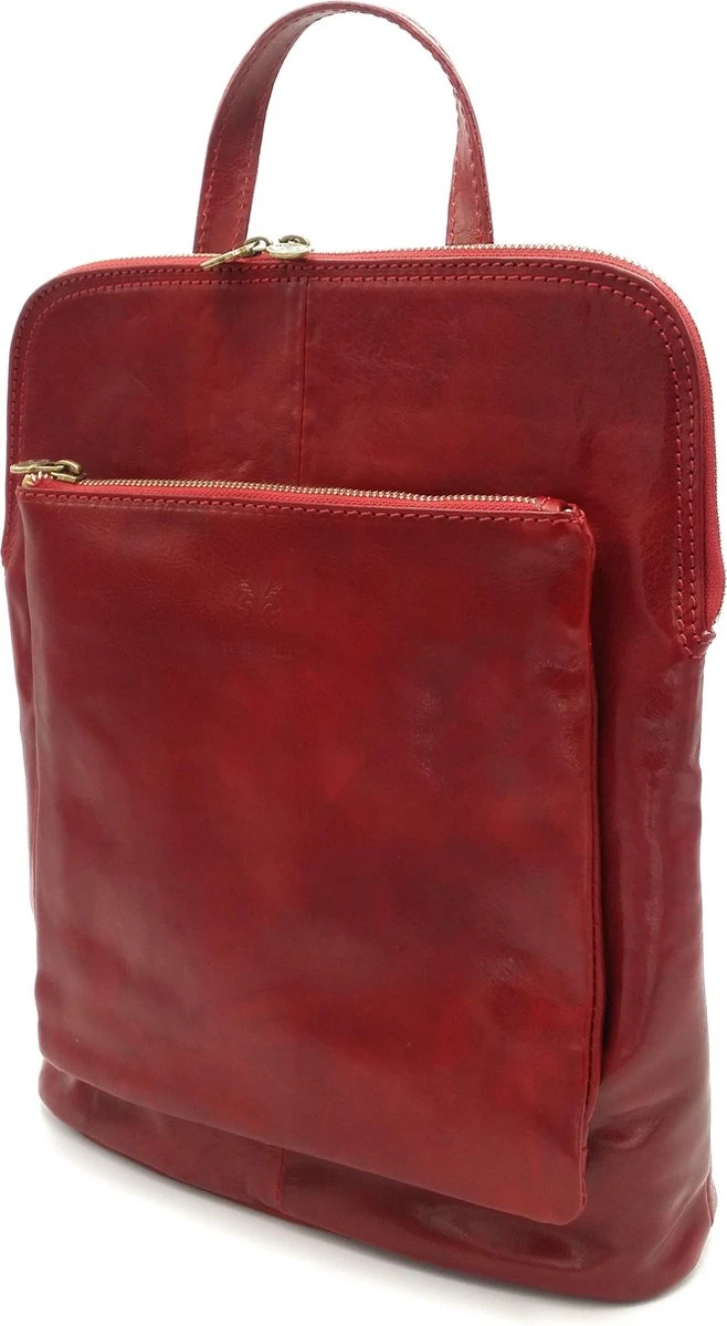 Bestleder – RZ30017 – Rood - Echt Leren - 2 In 1 - Schoudertas – Rugzak - Stevig - Hoge Kwaliteit Italiaans Leer- Rood 3 Bestleder – RZ30017 – Rood - Echt Leren - 2 In 1 - Schoudertas – Rugzak - Stevig - Hoge Kwaliteit Italiaans Leer- Rood