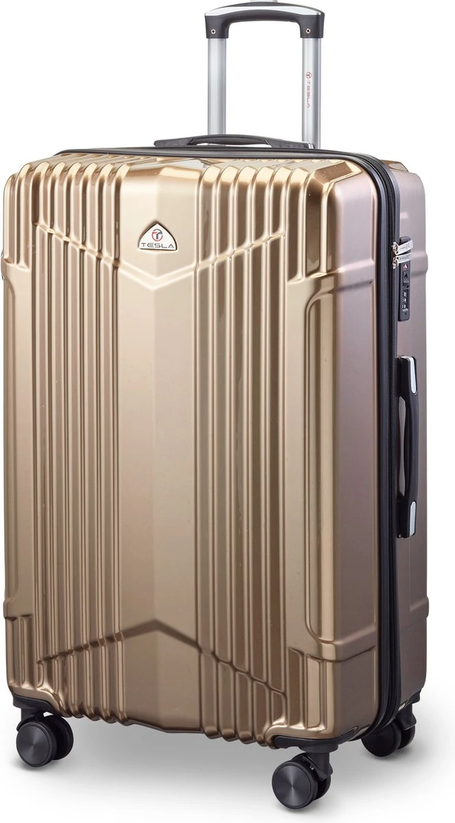 Tesla PC - Reiskoffer - 75 Cm - 4 Wielen - Goud 3 Tesla PC - Reiskoffer - 75 Cm - 4 Wielen - Goud