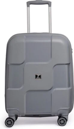 ©TROLLEYZ - Venice No.10 - Trolley - 55cm Met TSA Slot - Dubbele Wielen - 360° Spinners - 100% Polypropyleen - Handbagage Koffer In Silver Stone