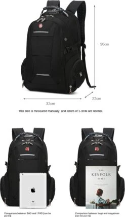 ASA-STAR Rugzak Met 2 USB Charging Anti-theft Laptopvak -Anti-Diefstal- Met Slot (zwart) - Inclusief 2 USB Oplaadstation- Backpack - School - Luxe Laptop Rugtas - Travel- Reistassen - Rugzak Slim Fit School/college Tas Jongens/meisjes -heren- Dames -Reis Opberg Artikelen 694x1200 14