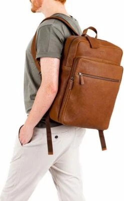 Burkely Antique Avery Unisex Rugzak Rits 15.6'' - Cognac -Reis Opberg Artikelen 739x1200 8
