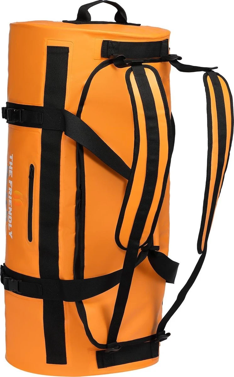 The Friendly Dutch Waterdichte Zeiltas: Oranje Waterdichte Reistassen 90 Liter Voor Zowel Heren Als Dames - Outdoor Waterproof Duffelbag, Zeiltas 90L Met Rugzakfunctie (weekendtas) 6 The Friendly Dutch Waterdichte Zeiltas: Oranje Waterdichte Reistassen 90 Liter Voor Zowel Heren Als Dames - Outdoor Waterproof Duffelbag, Zeiltas 90L Met Rugzakfunctie (weekendtas) - Afbeelding 4