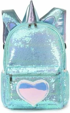 Eenhoorn Schooltas - Rugzak - Unicorn Rugtas 42 X 30 X 14 Cm- Kinderrugzak - Sequin- Luxe Giftset - Pailletten - Inclusief Tas + Etui - Turquoise - Voor Al Je Speelgoed En Schoolspullen -Reis Opberg Artikelen 744x1200 8