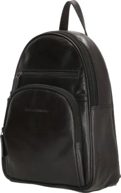 Old West Leren Dames Rugzak San Antonio M - Zwart -Reis Opberg Artikelen 750x1200 8