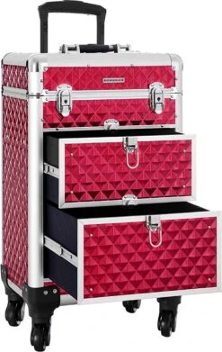 Cosmetic Case Trolley - Professionele Make-up Case - Kapperskoffer Met 4 Uitneembare Wielen -Reis Opberg Artikelen 759x1200 4