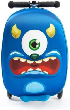 Jongens Koffer Hand Bagage Koffer En Step In 1 - Blauw - 21 Liter - 40x20x25 Cm Incl. Nekkussen Vliegtuig -Reis Opberg Artikelen 766x1200 3