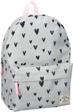 Milky Kiss Clever Girls - Rugzak - Schooltas Meisje - Grijs - Hartjes -Reis Opberg Artikelen 781x1200 8