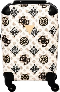Guess House Party 18 In 4 Wheeler Dames Reiskoffer - Cream Multi Logo -Reis Opberg Artikelen 782x1200 1