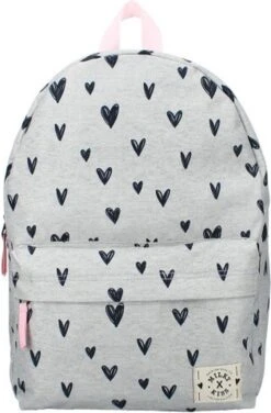 Milky Kiss Clever Girls - Rugzak - Schooltas Meisje - Grijs - Hartjes -Reis Opberg Artikelen 789x1200 10
