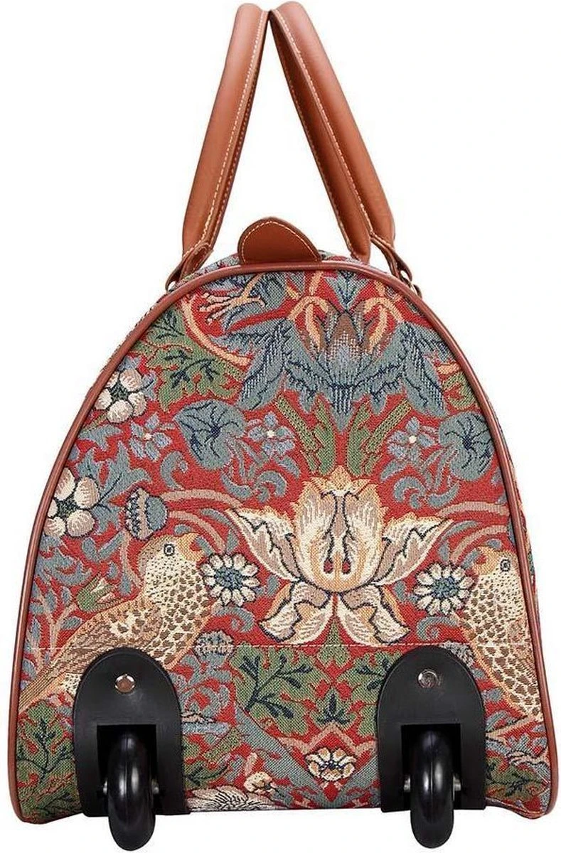 Signare - Weekendtas Met Wielen - Gobelin - Strawberry Thief Red - William Morris 10 Signare - Weekendtas Met Wielen - Gobelin - Strawberry Thief Red - William Morris - Afbeelding 8