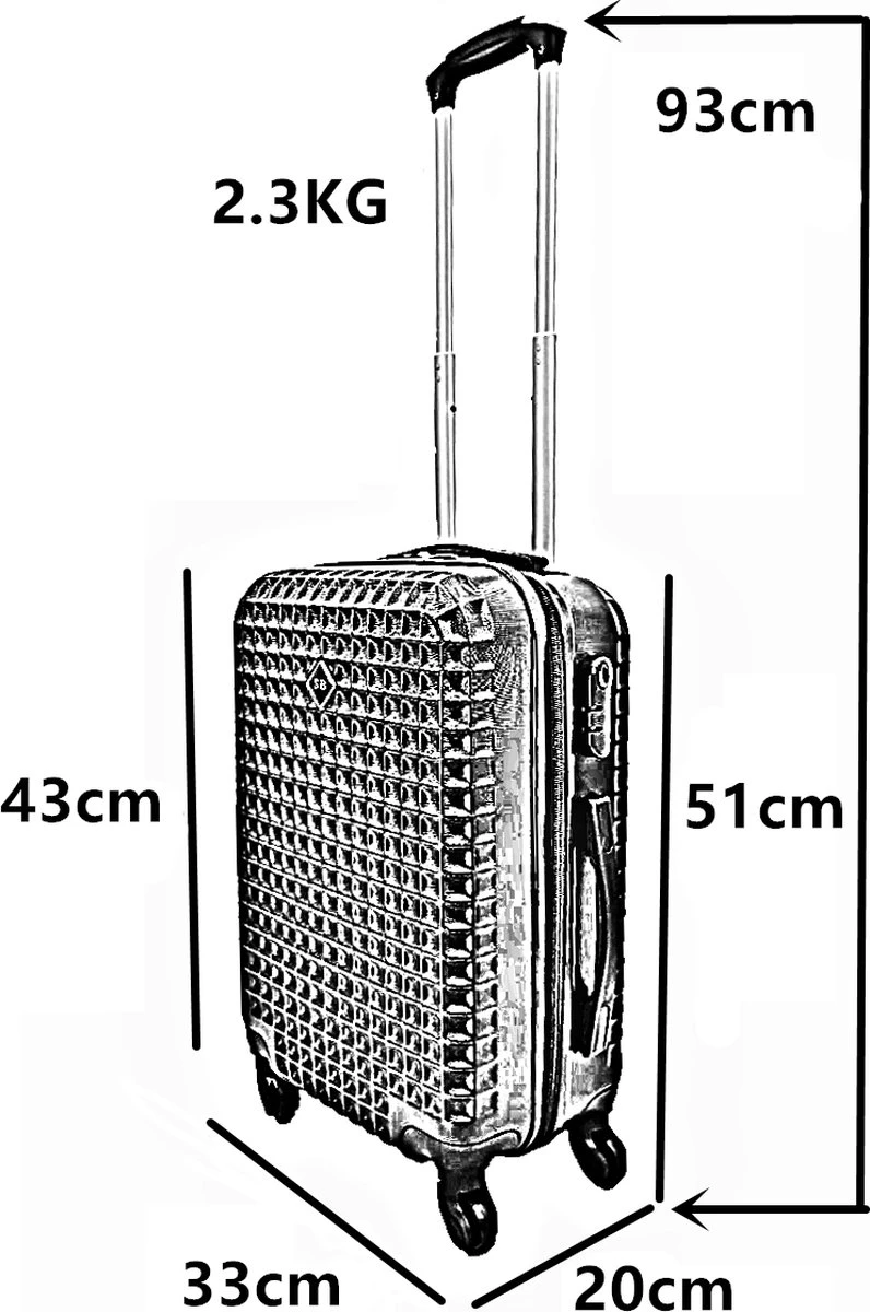 SB Travelbags Handbagage Koffer 51cm 4 Wielen Trolley - Blauw 7 SB Travelbags Handbagage Koffer 51cm 4 Wielen Trolley - Blauw - Afbeelding 5