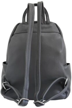 AmbraModa Italiaanse Rugtas, Rugzak Tas, Handtas, Rugzak, Voor Dames Gemaakt Van Echt Leer GL029 Donkergrijs -Reis Opberg Artikelen 800x1200 132